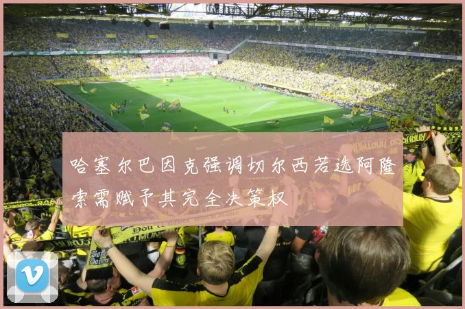 哈塞尔巴因克强调切尔西若选阿隆索需赋予其完全决策权